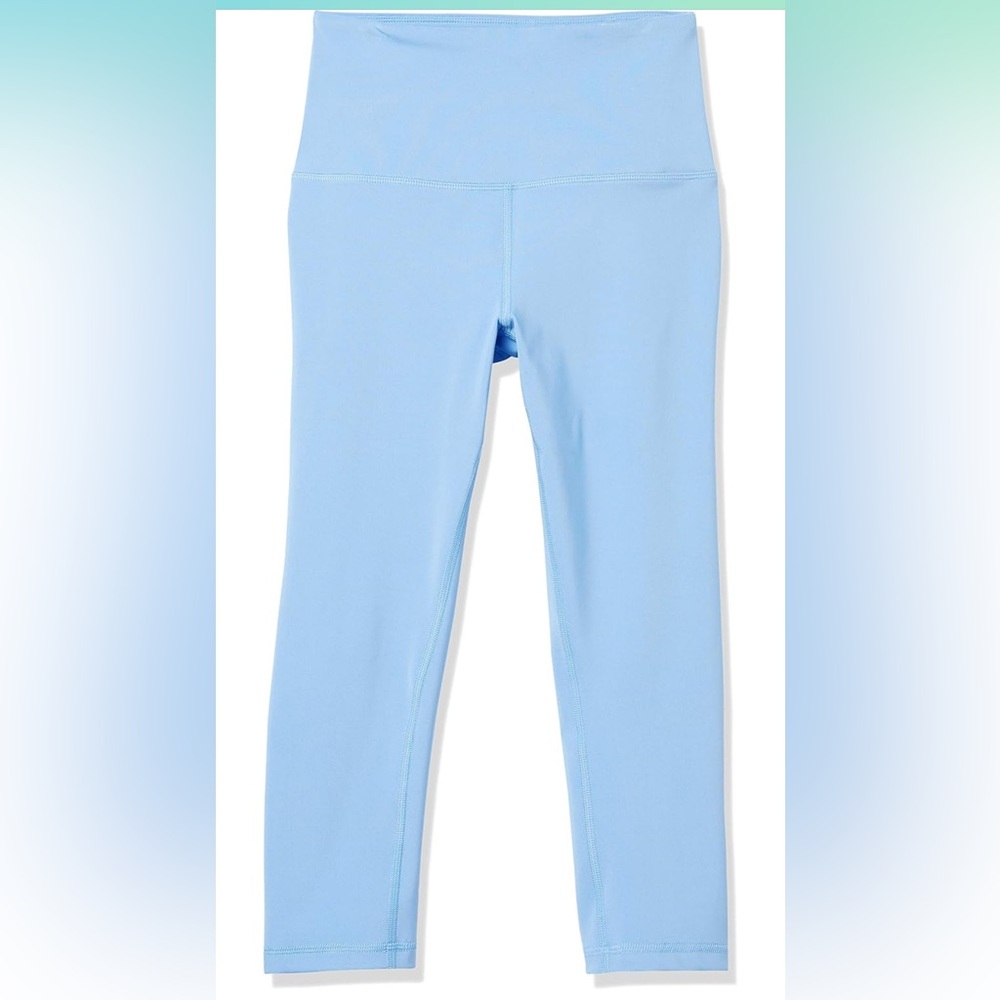Worn once- washed well- blue leggings with small 🔑 pocket in front, 3/4 length